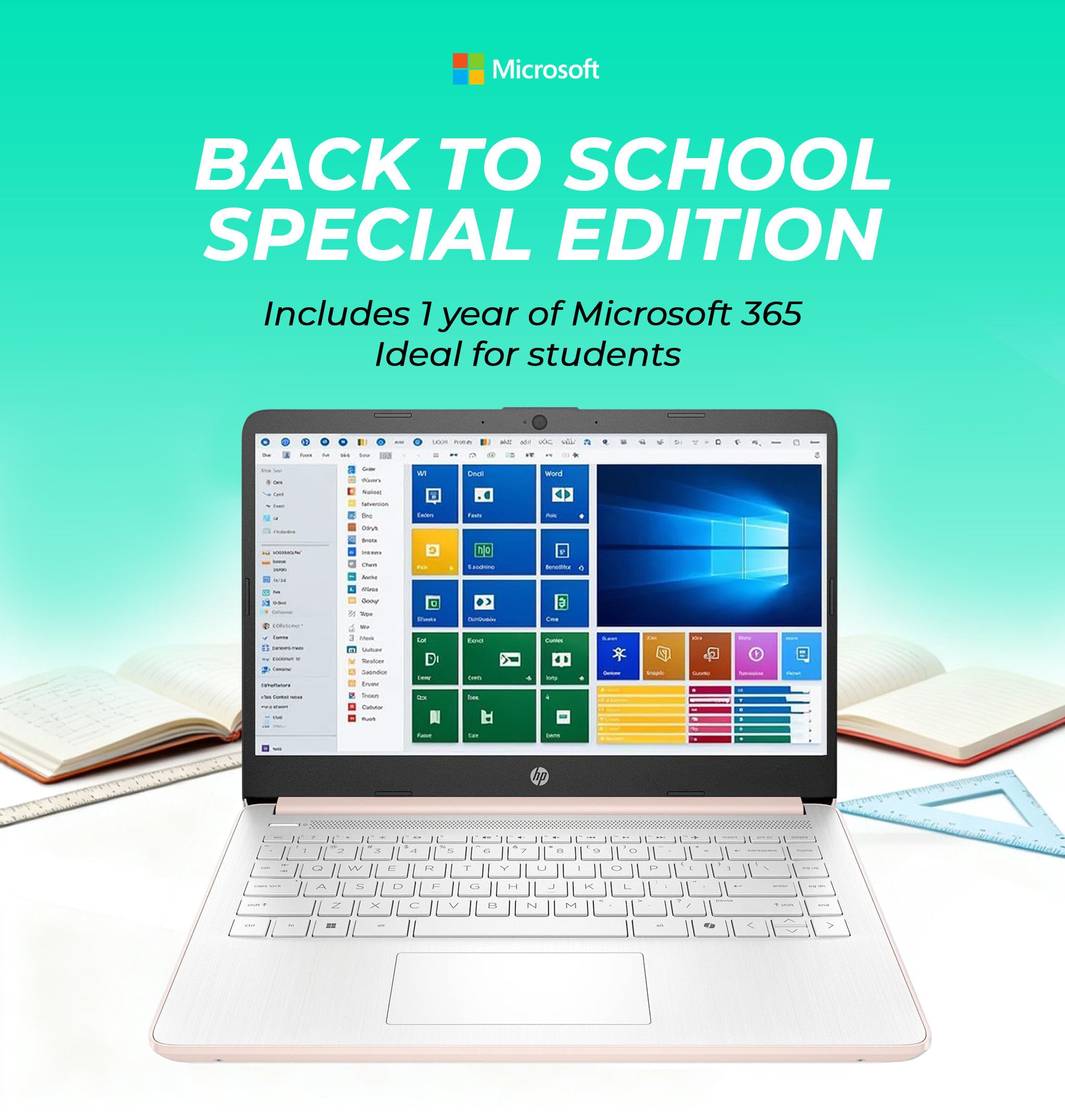 HP Ultrabook Laptop Computer • Thin & Portable • Intel N150 CPU • 128GB SSD • 4GB RAM • Copilot AI • Long Battery Life • Windows 11 with Microsoft 365