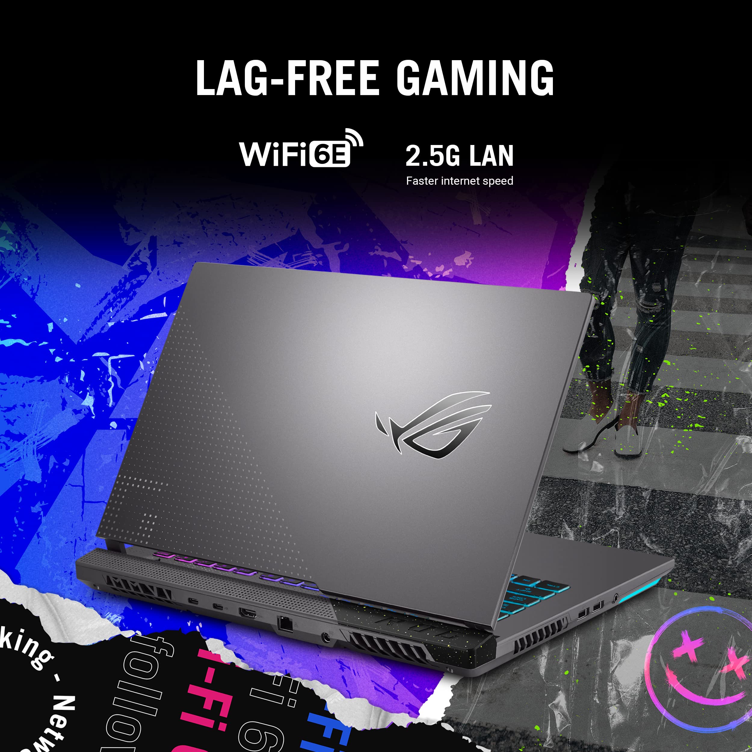 ASUS ROG Strix G15 (2022) Gaming Laptop, 15â€ 16:10 FHD 144Hz, GeForce RTX 3050, AMD Ryzenâ„¢ 7 6800H/HS, 16GB DDR5, 512GB PCIe SSD, Wi-Fi 6E, Windows 11, G513RC-ES73, Eclipse Gray