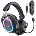 FIFINE Wired Gaming Headsets: 7.1 Surround Sound - Vibrant Customizable RGB - Game/Chat Balance, USB Gamer Headphones with Noise Canceling Microphone for PC, PS5/PS4, Laptop, Mac - AmpliGame H13BP