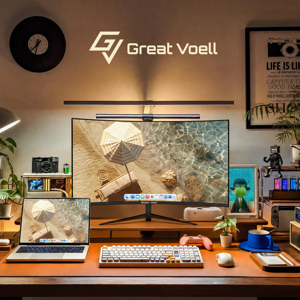 Great voell 27 Inch Curved Computer Monitor, 120Hz Full HD Display (1920 x1080), VA Panel, 99% sRGB, 4000:1 Contrast Ratio, HDR10, Eye Care, HDMI, Game Mode, VESA, Home Office