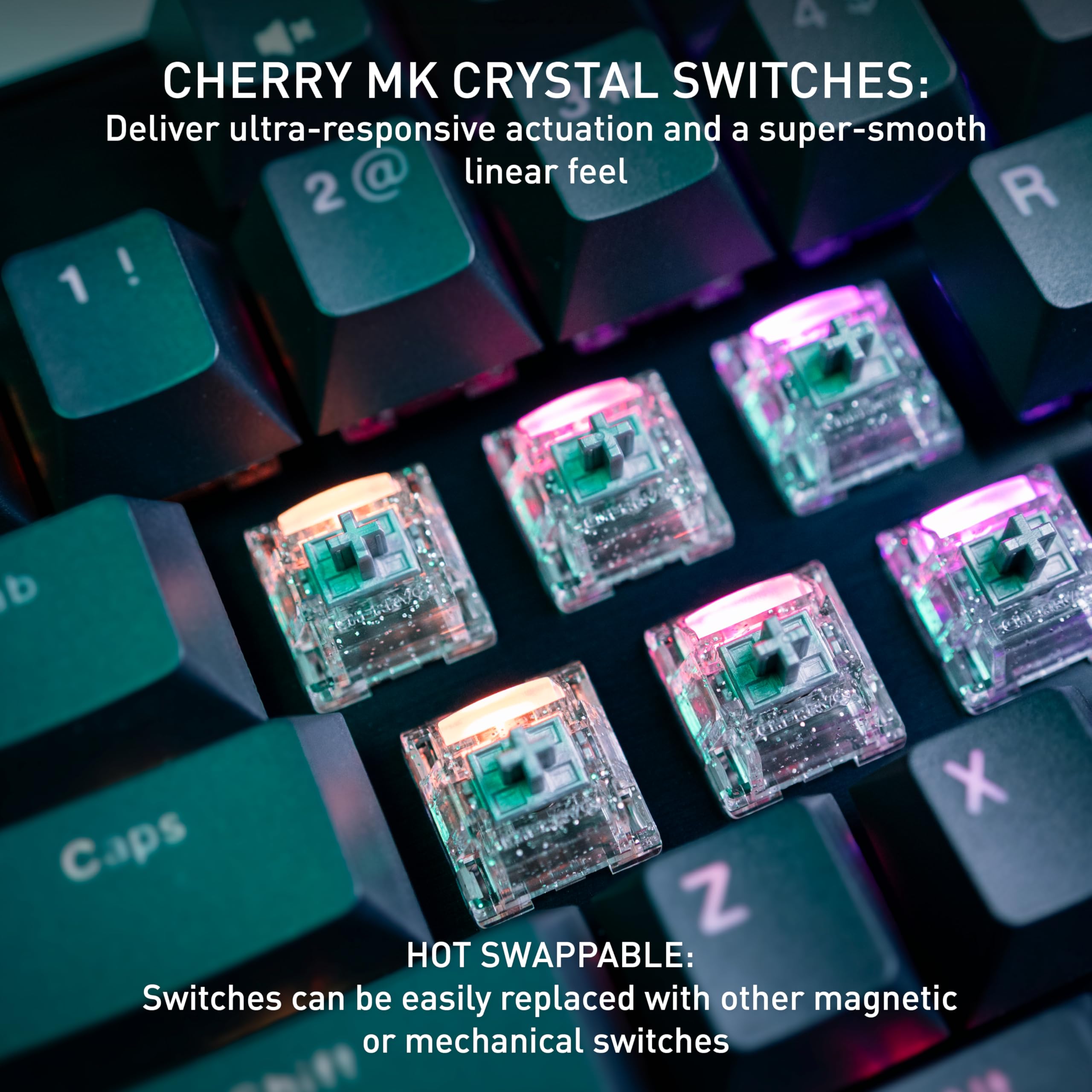 CHERRY XTRFY MX 8.2 Pro TMR Wireless | Magnetic Gaming Keyboard with TMR Technology | 8000Hz | Hot Swappable TKL RGB Mechanical (Black)