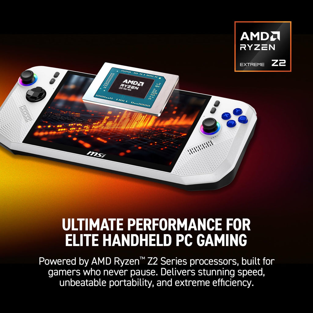 msi Claw A8 PC Gaming Handheld: AMD Ryzen Z2 Extreme, 8" FHD+ 120Hz Display, 24GB LPDDR5x, 1TB NVMe SSD, SD Card Reader, Thunderbolt 4, Win 11 Home: White BZ2EM-070US