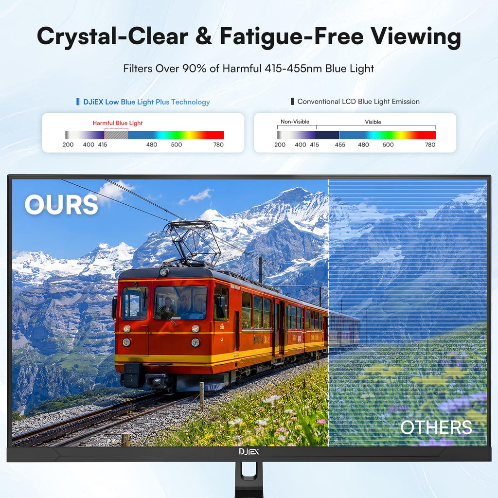 DJiEX 32 Inch 4K Computer Monitor, UHD 3840 * 2160P, 60HZ, 4000:1 Contrast Ratio, 97% sRGB, FreeSync, Eyecare, IPS Panel, Compatible with Wall Mounting, Ideal for Business & Office