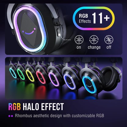FIFINE Wired Gaming Headsets: 7.1 Surround Sound - Vibrant Customizable RGB - Game/Chat Balance, USB Gamer Headphones with Noise Canceling Microphone for PC, PS5/PS4, Laptop, Mac - AmpliGame H13BP