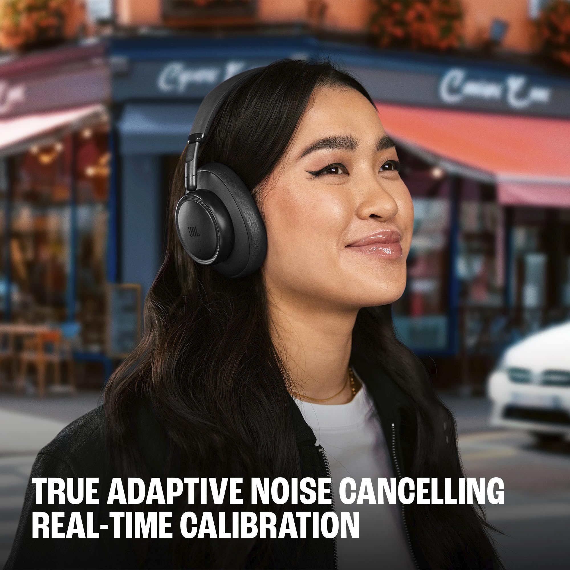 JBL Live 780NC - Wireless Over-Ear True Adaptive Noise Cancelling Headphones, JBL Signature Sound with Hi-Res Audio, 2-mic Perfect Calls 2.0 with AI-Trained Algorithm, & Personi-Fi 3.0 (White)