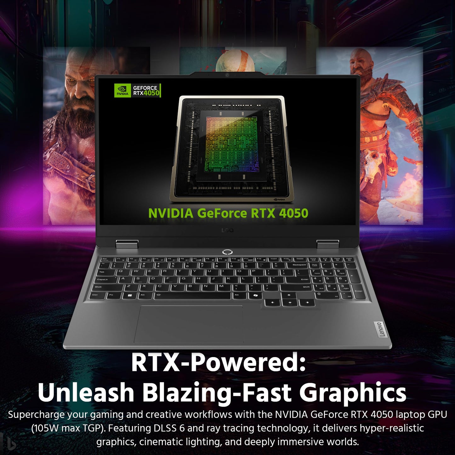 Lenovo LOQ 15.6" FHD 144Hz Gaming Laptop, AMD Ryzen 5 7235HS, NVIDIA GeForce RTX 4050 6GB GDDR6, 64GB RAM, 3TB Storage(2TB SSD+1TB Docking Station), Backlit Keyboard, Wi-Fi 6, Win 11 Pro, Luna Gray