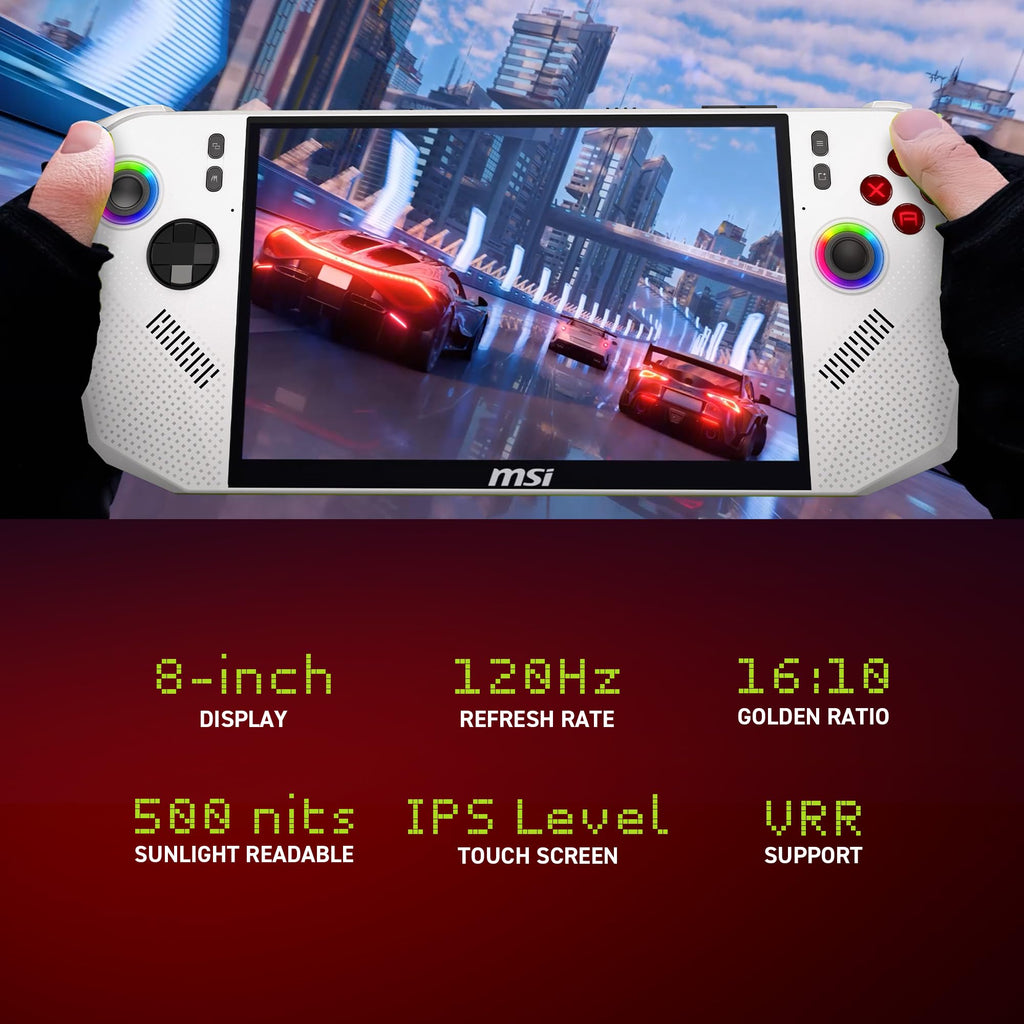 msi Claw A8 PC Gaming Handheld: AMD Ryzen Z2 Extreme, 8" FHD+ 120Hz Display, 24GB LPDDR5x, 1TB NVMe SSD, SD Card Reader, Thunderbolt 4, Win 11 Home: White BZ2EM-070US