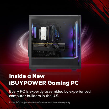 iBUYPOWER Slate Gaming PC Desktop Computer AMD Ryzen 7 9700F CPU, AMD Radeon RX 9060 8GB GPU, 16GB DDR5 RGB 5200MHz RAM, 1TB NVMe SSD, Windows 11 Home, Gamer Keyboard and Mouse - SBA7R9601