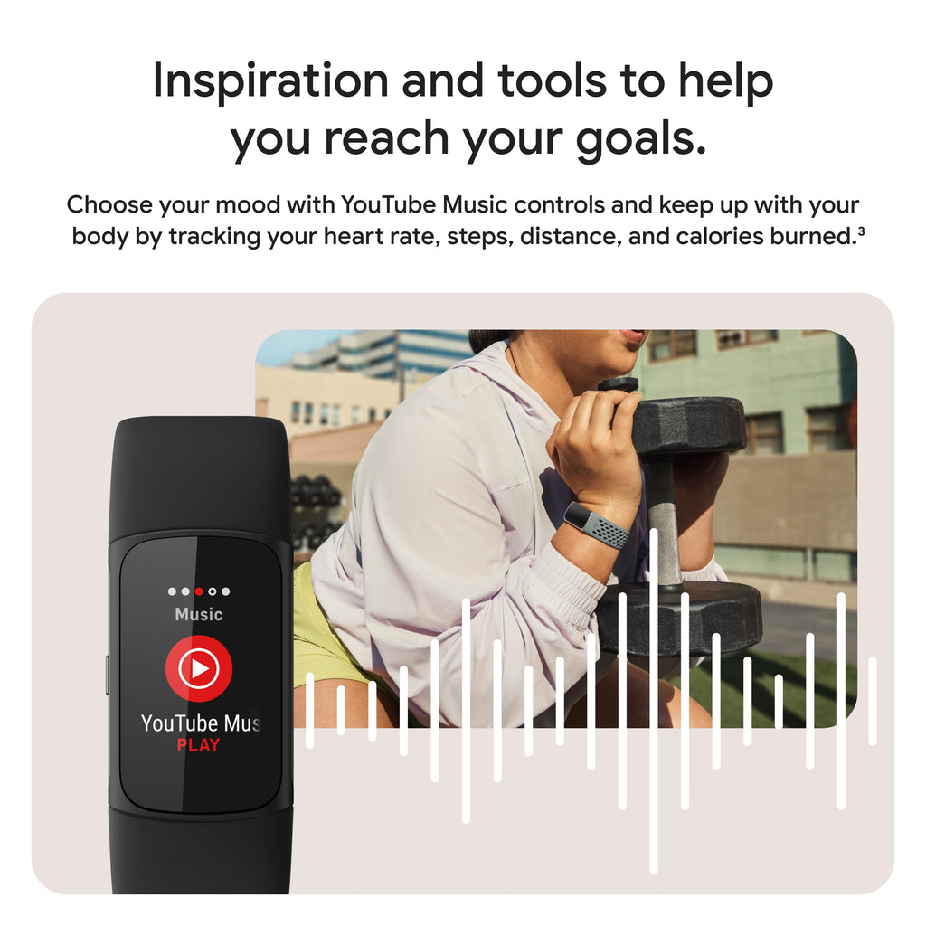 Fitbit Charge 6 Fitness Tracker with Google Apps - Heart Rate on Exercise Equipment - 3-Month Google Health Premium Membership Included - Health Tools - Porcelain/Silver - Small&Large Bands Included