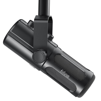 FIFINE Podcast Microphone, USB/XLR Vocal Dynamic Microphone for Streaming, Recording, Broadcast, Content Creator, Studio Microphone for PC with Mute Button, Headphone Monitoring-AmpliTank TANK6