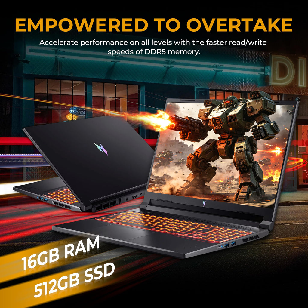 Acer Nitro V 16 16" WUXGA 180Hz Gaming Laptop, Intel Core 7 240H, NVIDIA GeForce RTX 5060, 16GB DDR5, 1.5TB Storage(512GB SSD&1TB Docking), Backlit Keyboard, Copilot+PC, Nitro Mouse, Win 11, Black