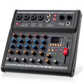 Pyle Professional Bluetooth DJ Audio Mixer - 6-Channel DJ Controller Sound Mixer w/DSP 16 Preset Effects, USB Interface, 4 XLR Mic/Line Input, AUX, FX Processor MP3 Player, Headphone Jack - PMX466