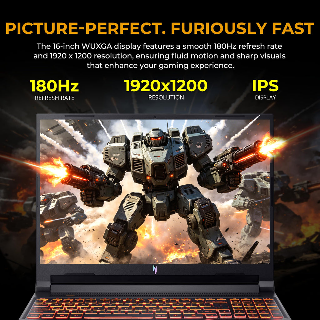 Acer Nitro V 16 16" WUXGA 180Hz Gaming Laptop, Intel Core 7 240H, NVIDIA GeForce RTX 5060, 16GB DDR5, 1.5TB Storage(512GB SSD&1TB Docking), Backlit Keyboard, Copilot+PC, Nitro Mouse, Win 11, Black