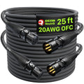 XLR Cables 25ft 2 Pack, 20 AWG, Kevlar-Reinforced Nylon Braided Microphone Cable, Professional Gold-Plated Rean Connectors from Neutrik, Mic Cable, Shielded and Balanced XLR Male to Female Cord