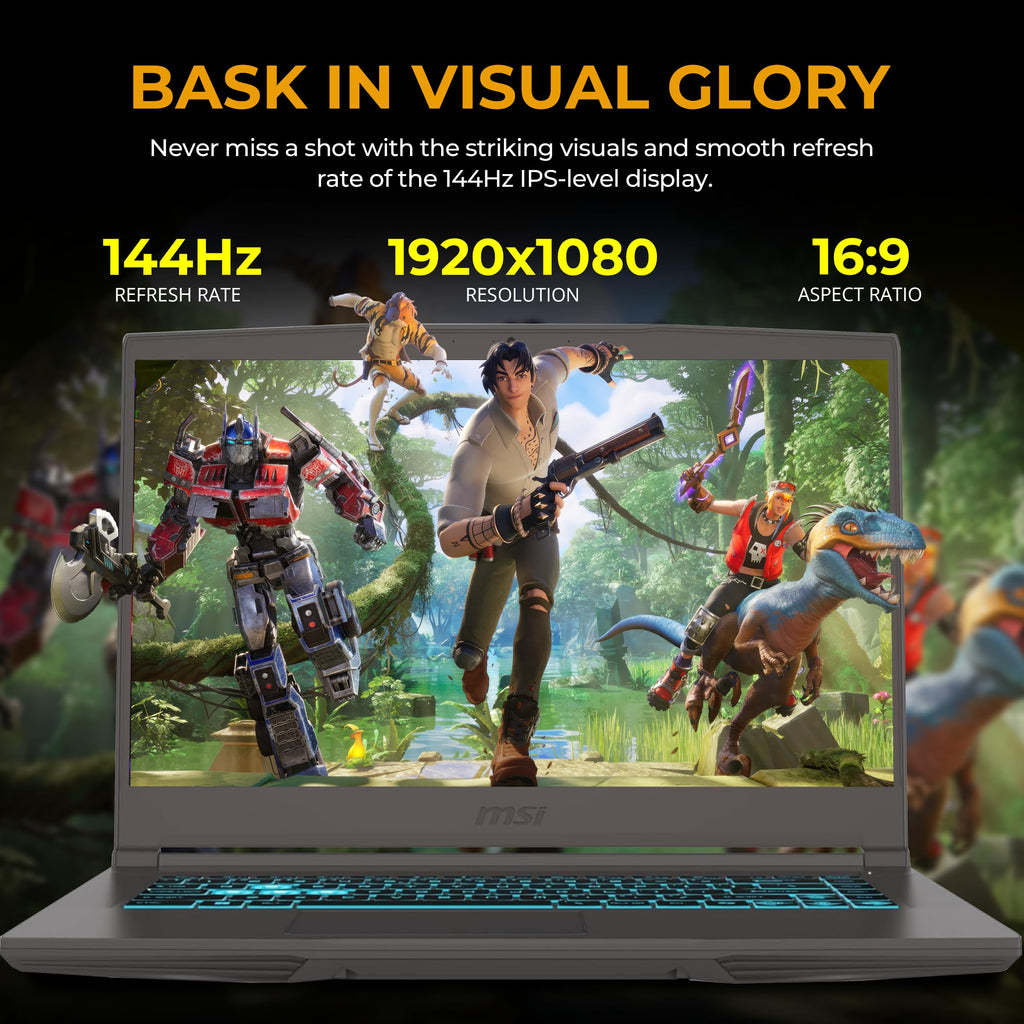 msi Thin A15 15.6" FHD 144Hz Gaming Laptop, AMD Ryzen 5 7535HS, GeForce RTX 4050 6GB GDDR6, 8GB DDR5 RAM, 512GB PCle SSD&1TB Docking Station, Backlit Keyboard, Wi-Fi 6E, Win11, Black