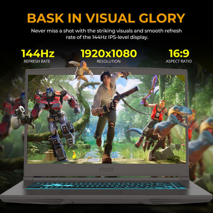 msi Thin A15 15.6" FHD 144Hz Gaming Laptop, AMD Ryzen 5 7535HS, GeForce RTX 4050 6GB GDDR6, 8GB DDR5 RAM, 512GB PCle SSD&1TB Docking Station, Backlit Keyboard, Wi-Fi 6E, Win11, Black