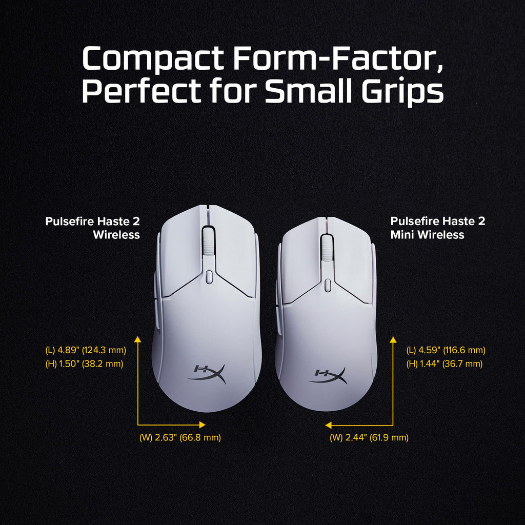 HyperX Pulsefire Haste 2 Mini – Wireless Gaming Mouse for PC Compact Lightweight Bluetooth 2.4GHz Black