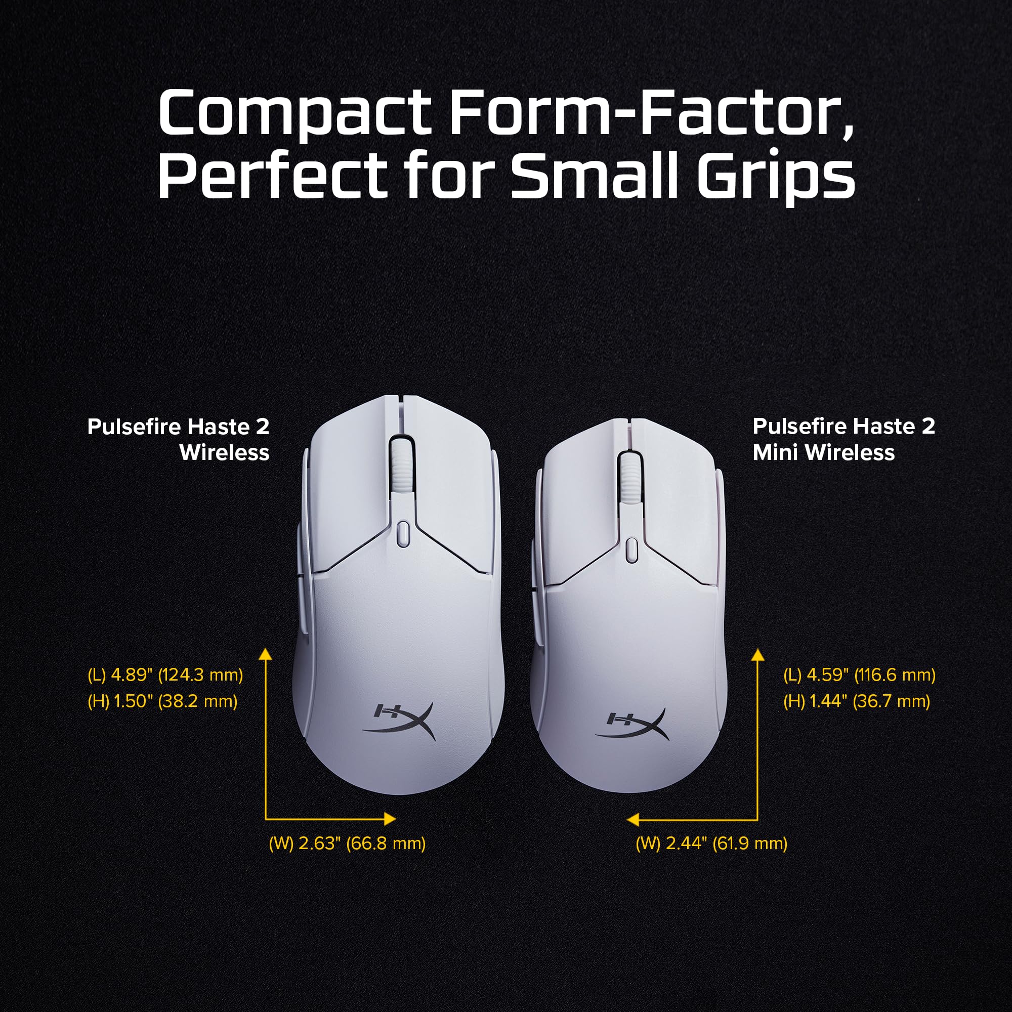 HyperX Pulsefire Haste 2 Mini – Wireless Gaming Mouse for PC Compact Lightweight Bluetooth 2.4GHz Black